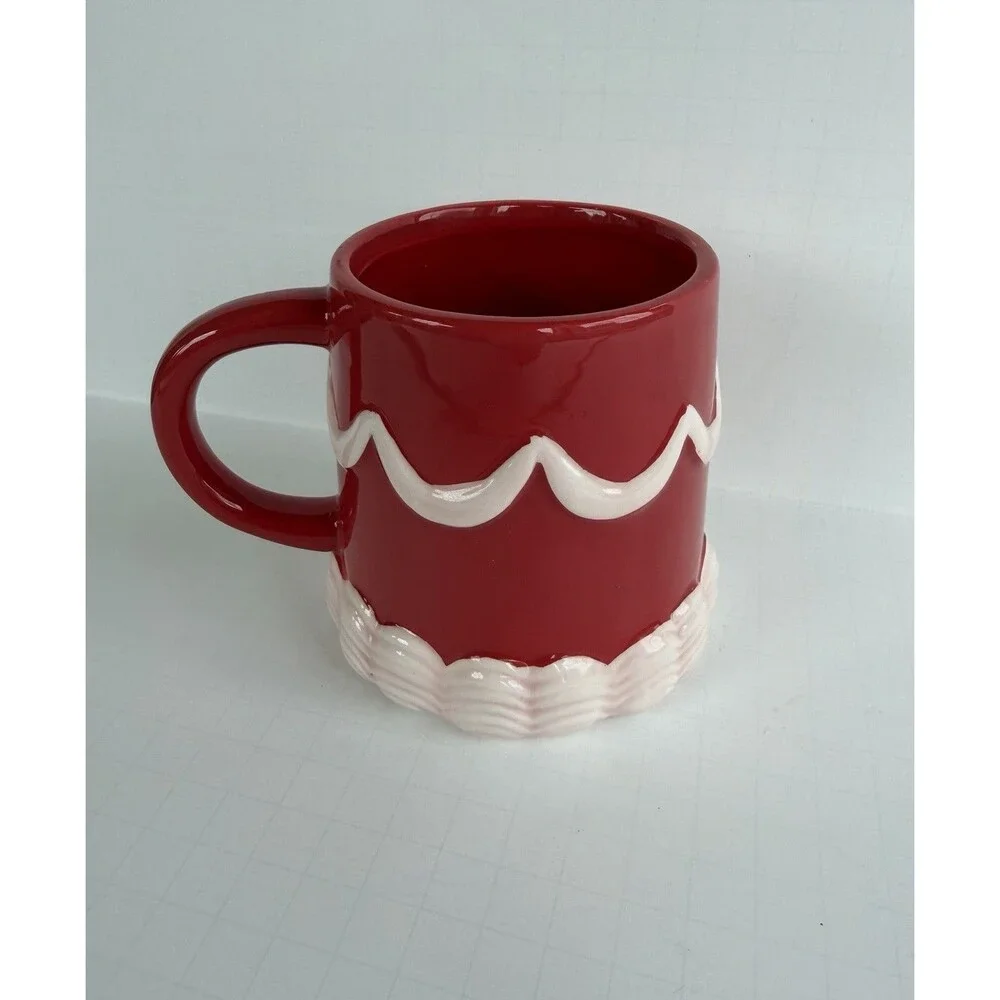 Target Bullseye Playground Valentines Coffee Mug Pink Frosted Cake Red Ceramic